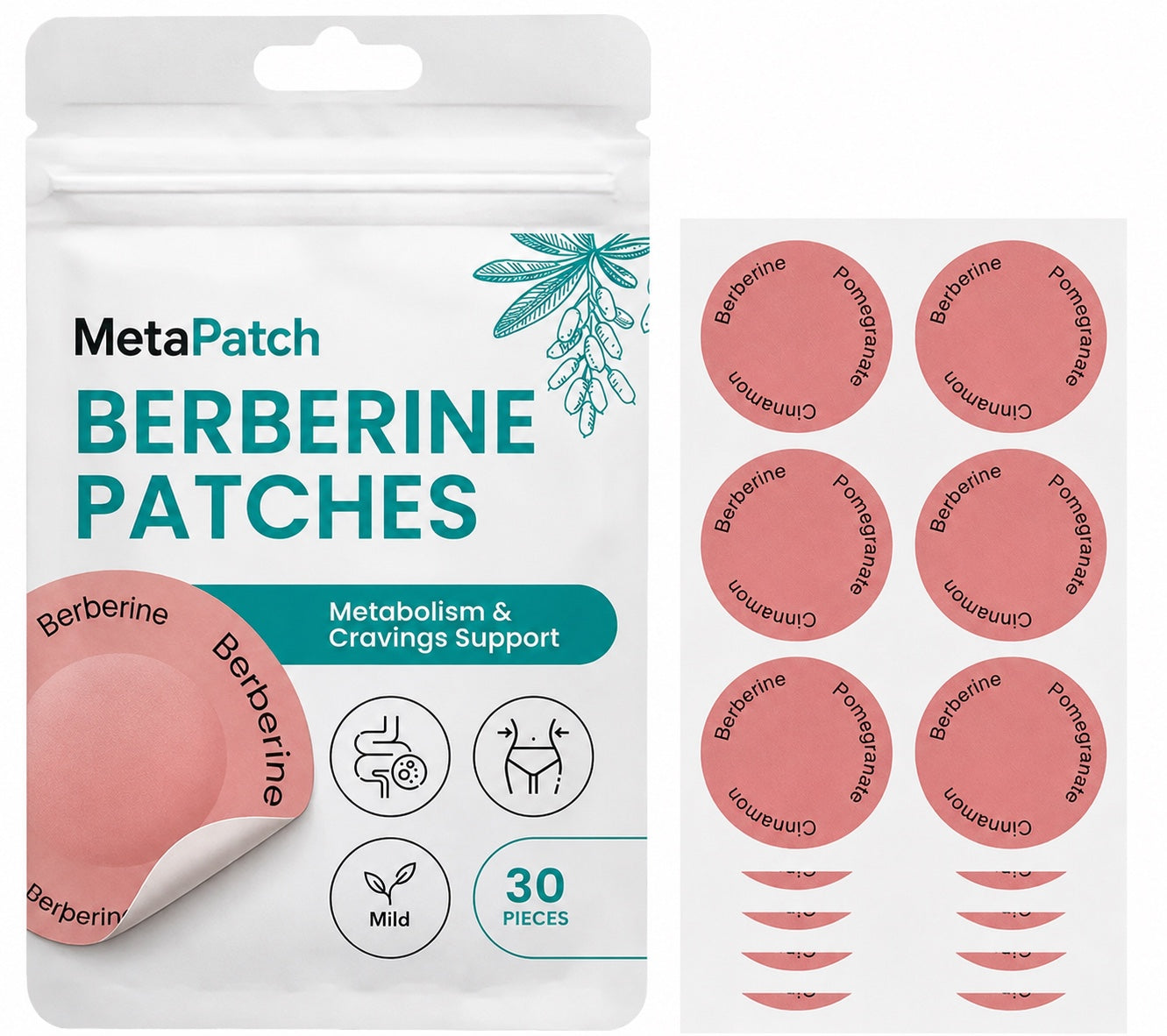MetaPatch™ - Berberine Patches - 5X Enhanced Absorption Transdermal Wellness Patch