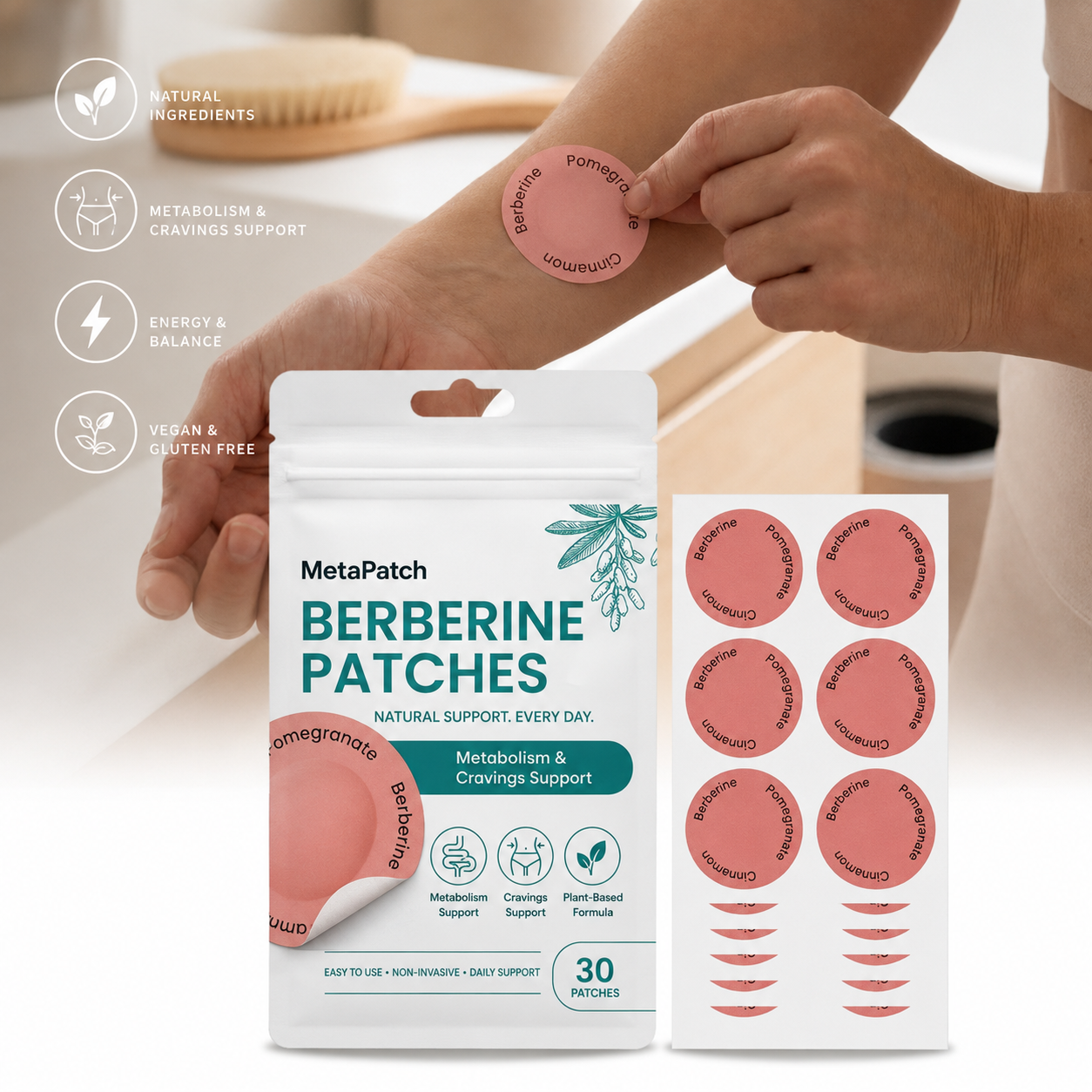 MetaPatch™ - Berberine Patches - 5X Enhanced Absorption Transdermal Wellness Patch